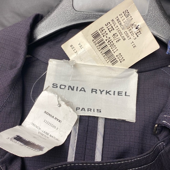 Sonia Rykiel Gorgeous Trench Thin Wool Coat New With Tags